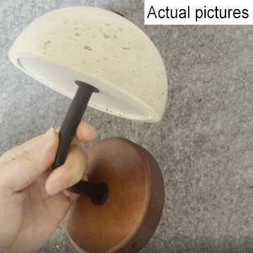 Japanese Iron Wood Umbrella Mushroom LED Wall Sconce Lamp