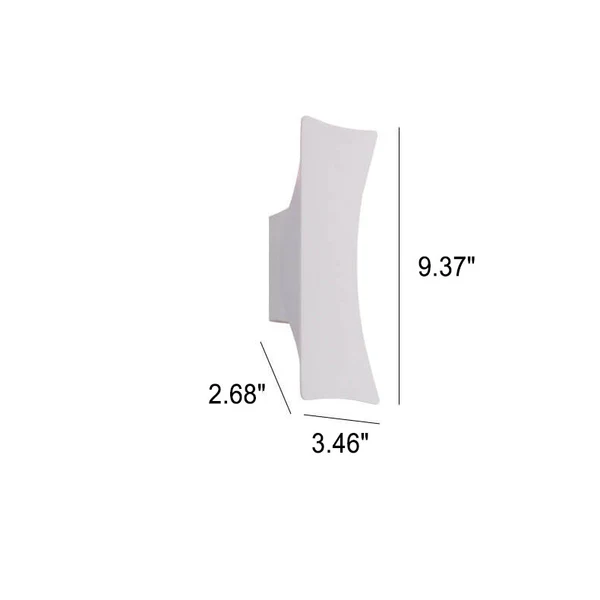 Rectangular Curved LED Outdoor Waterproof Wall Sconce Lamp