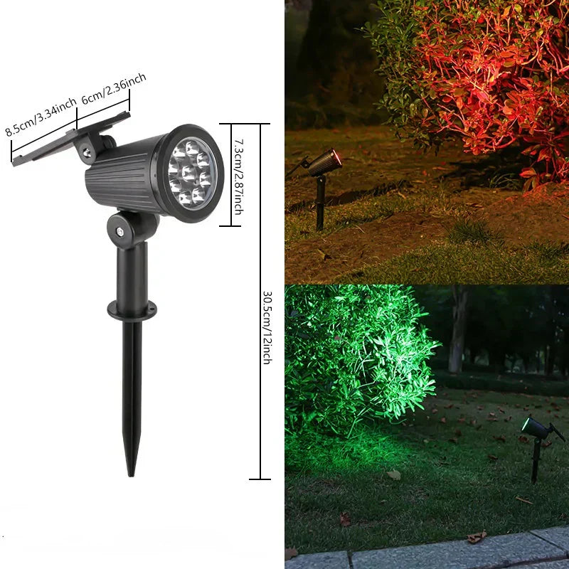 Solar Landscape Spotlight, 9-Color LED, Adjustable