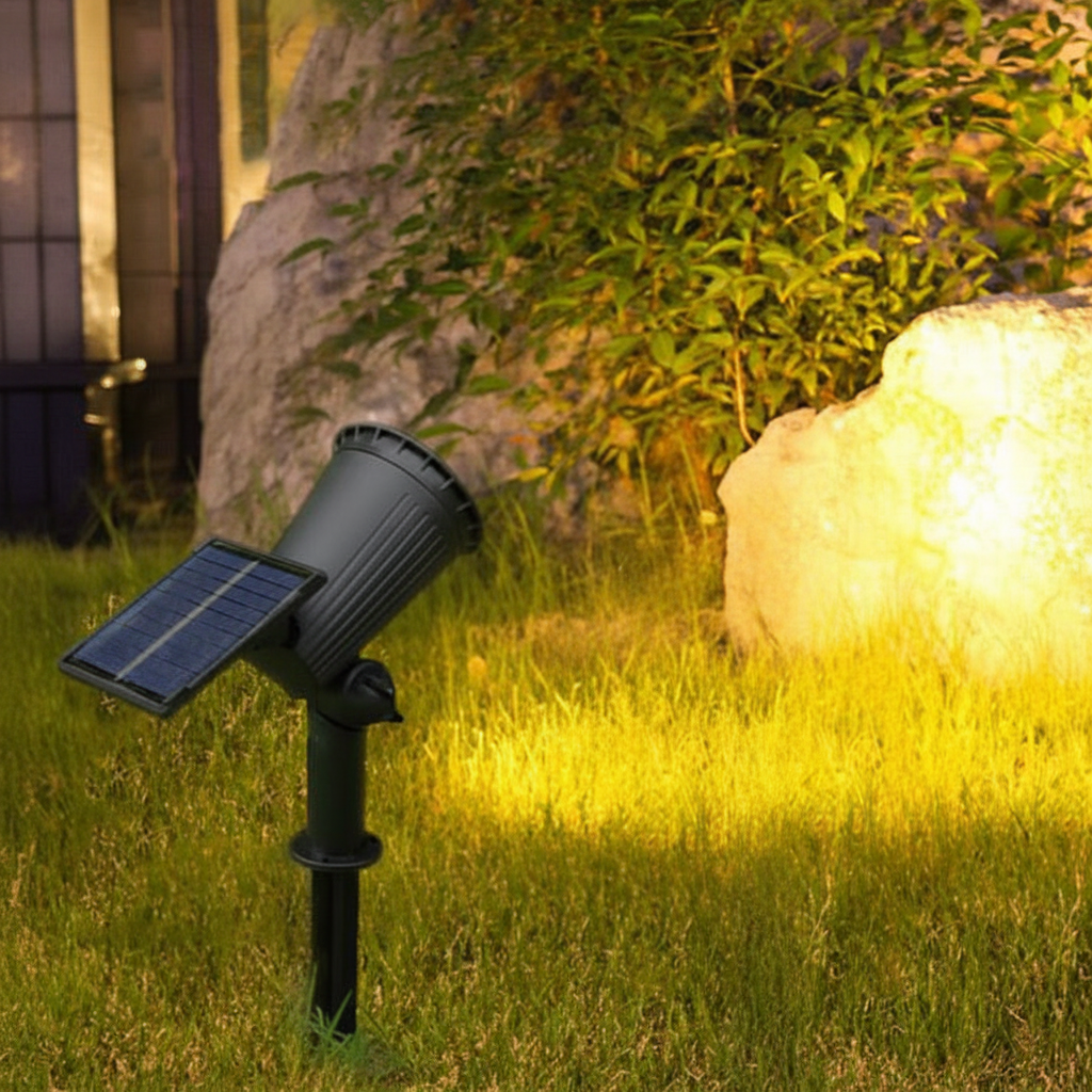 Solar Landscape Spotlight, 9-Color LED, Adjustable