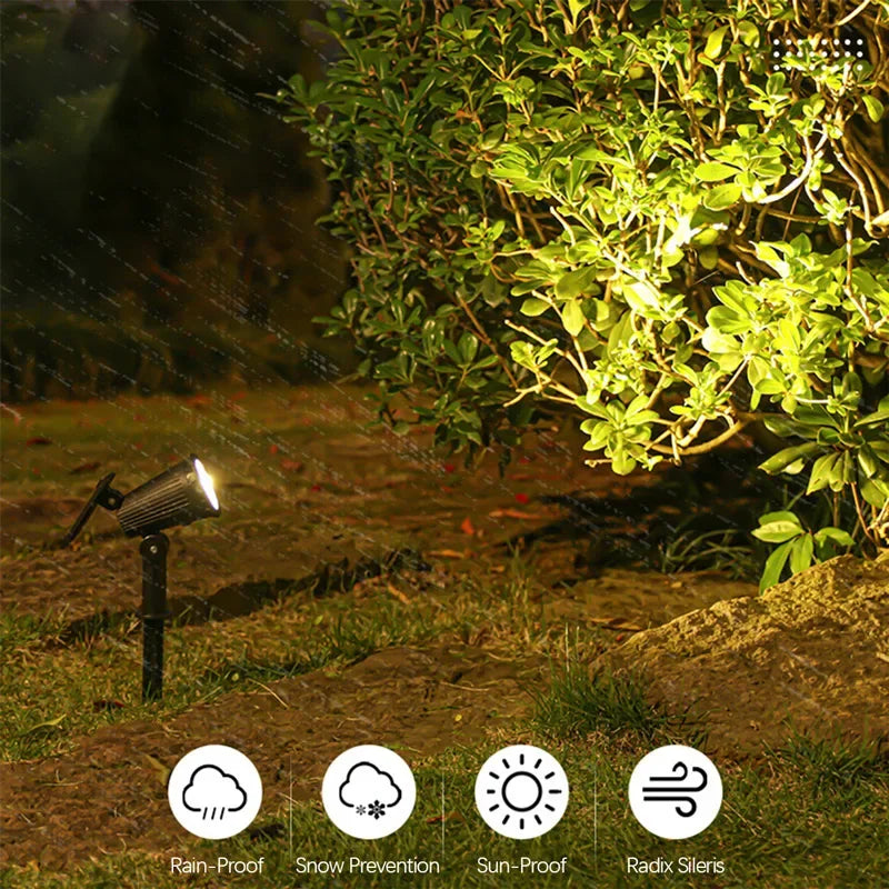 Solar Landscape Spotlight, 9-Color LED, Adjustable