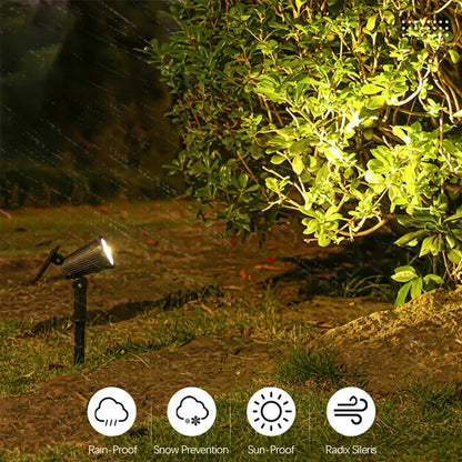 Solar Landscape Spotlight, 9-Color LED, Adjustable