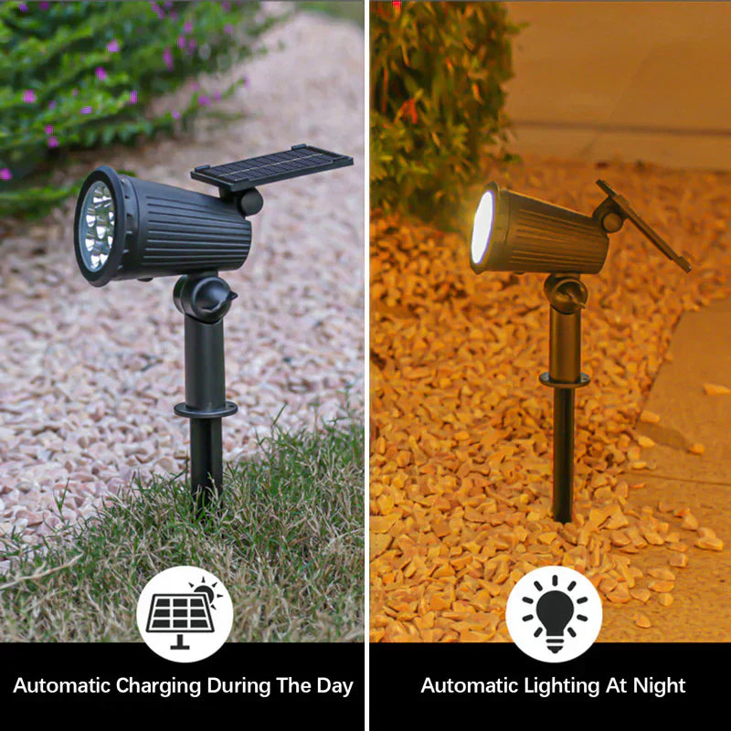 Solar Landscape Spotlight, 9-Color LED, Adjustable