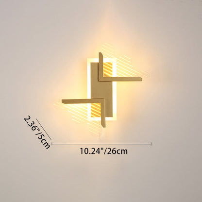Luxury Iron Acrylic Geometric Square LED Wall Sconce Lamp