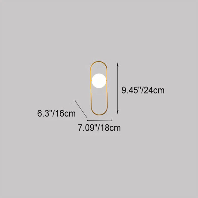 Light Luxury Round Iron Glass 1-Light Wall Sconce Lamp