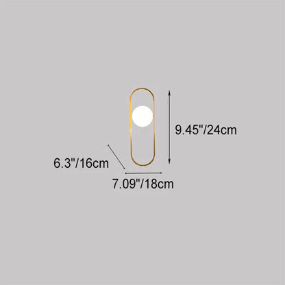 Light Luxury Round Iron Glass 1-Light Wall Sconce Lamp