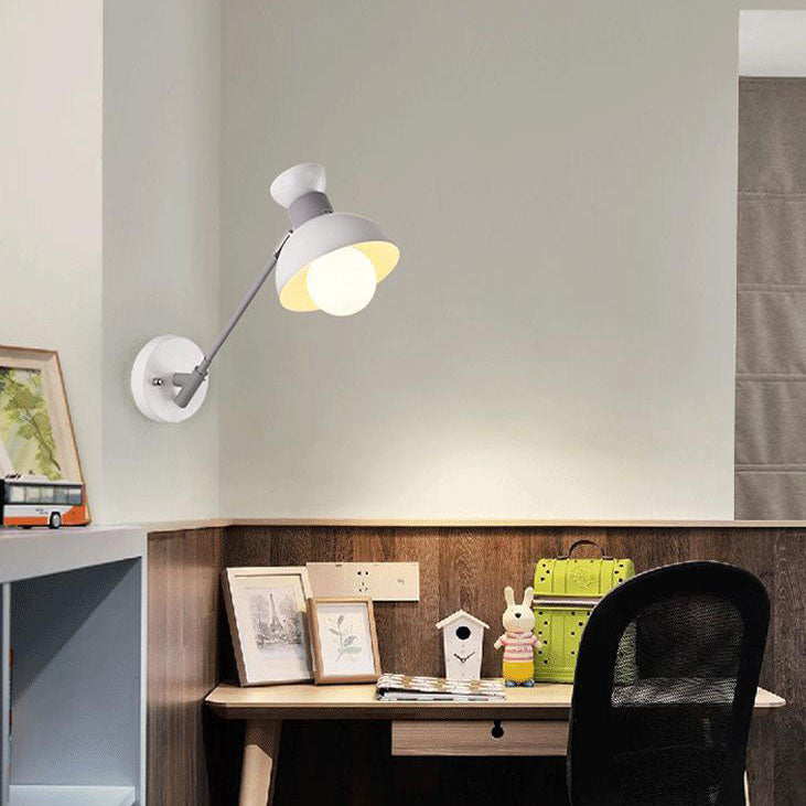 Scandinavian Metal Bowl Round 1-Light Wall Sconce Lamp