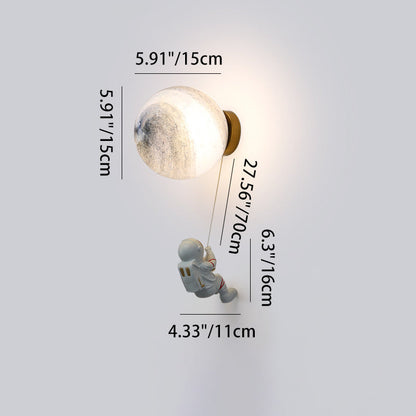 Spherical Round Resin Glass 1-Light Wall Scone Lamp