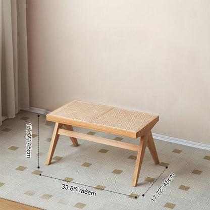 Traditional Rattan Bench