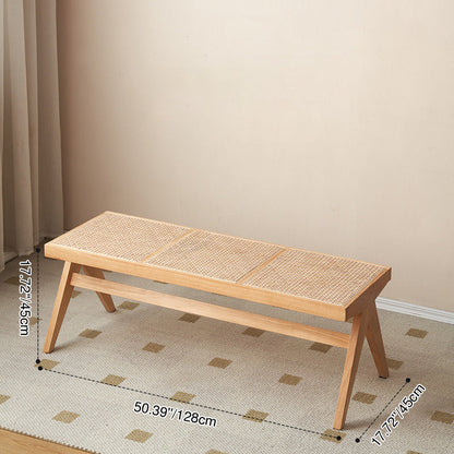Traditional Rattan Bench
