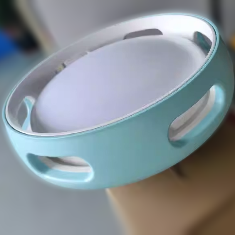 Contemporary Nordic Round Bladeless PC Acrylic LED Semi-Flush Mount Ceiling Fan Light For Bedroom