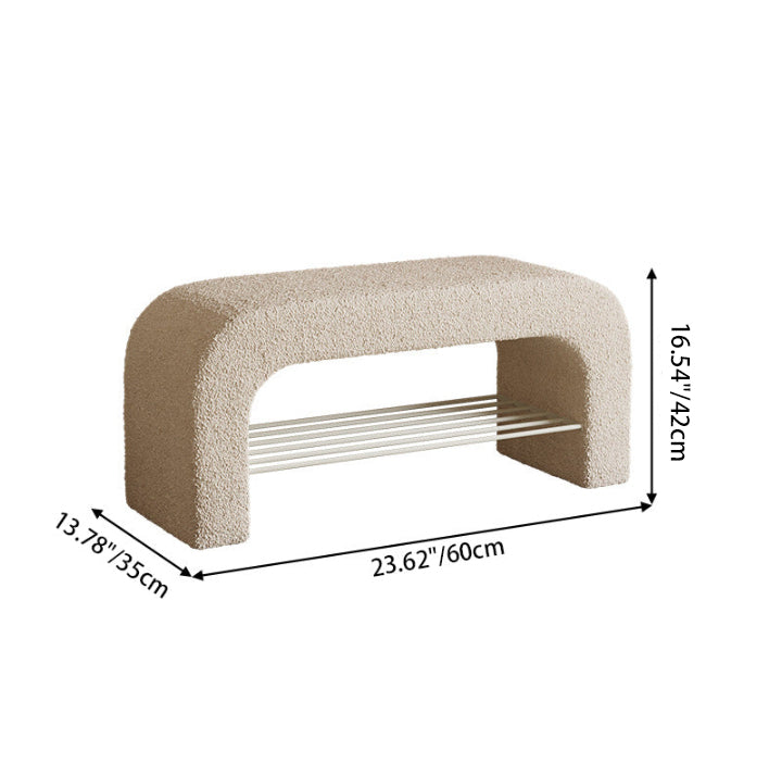 Modern Fabric Iron Bench