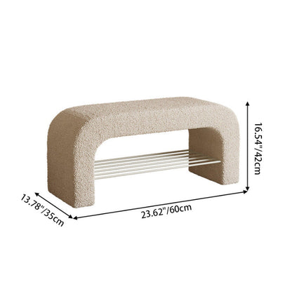 Modern Fabric Iron Bench
