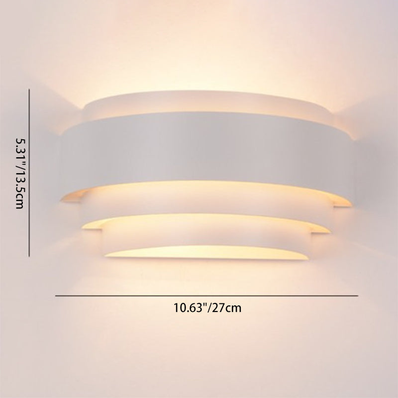 European Solid Color Half-circle Iron LED Wall Sconce Lamp