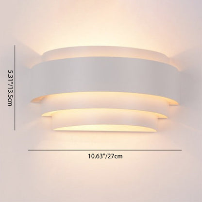 European Solid Color Half-circle Iron LED Wall Sconce Lamp