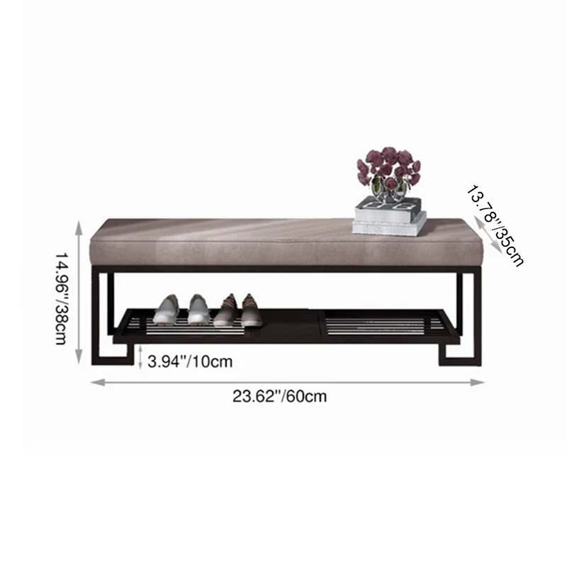 Modern Iron Shoe Bench