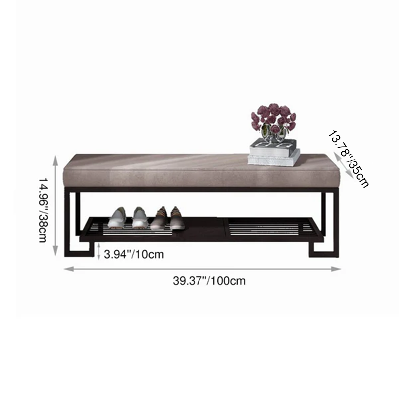 Modern Iron Shoe Bench