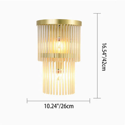 Modern 2-Light Fringe Glass Wall Sconce Lamp