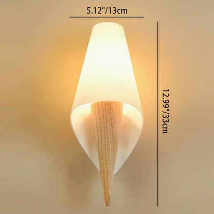 Wide Flare White Glass Shade 1-Light Wall Sconce Lamp