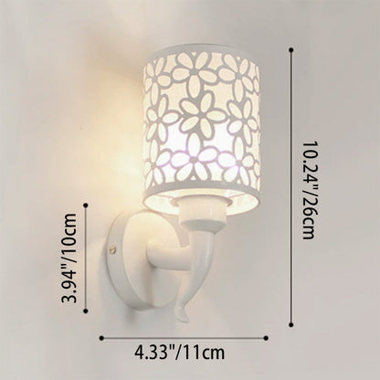 Modern Column Floral Shade 1-Light Wall Sconce Lamp