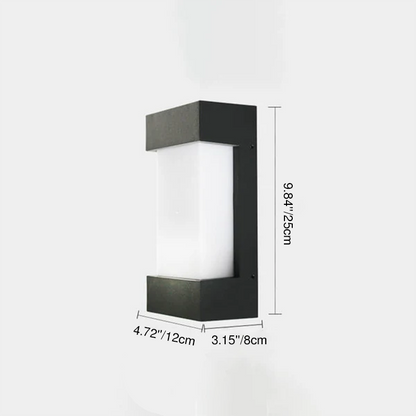 Square Acrylic Outdoor Waterproof LED Wall Sconce Lamp