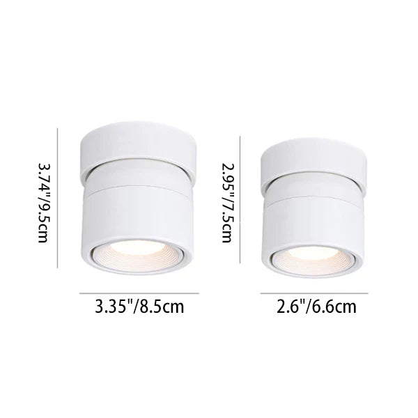 Modern Simplicity Rotatable Aluminum Round Downlight LED Semi-Flush Mount Ceiling Light For Living Room