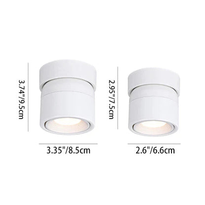 Modern Simplicity Rotatable Aluminum Round Downlight LED Semi-Flush Mount Ceiling Light For Living Room