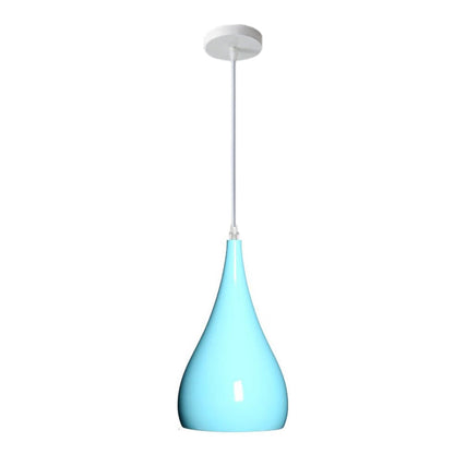 Contemporary Nordic Iron Wood Aluminum Gourd Water Drop 1-Light Pendant Light For Dining Room