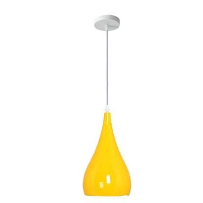 Contemporary Nordic Iron Wood Aluminum Gourd Water Drop 1-Light Pendant Light For Dining Room