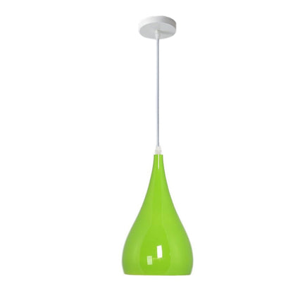 Contemporary Nordic Iron Wood Aluminum Gourd Water Drop 1-Light Pendant Light For Dining Room