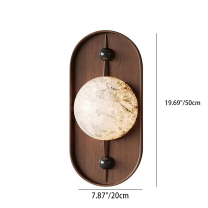 Round Imitation Marble Lampshade Iron LED Wall Sconce Lamp