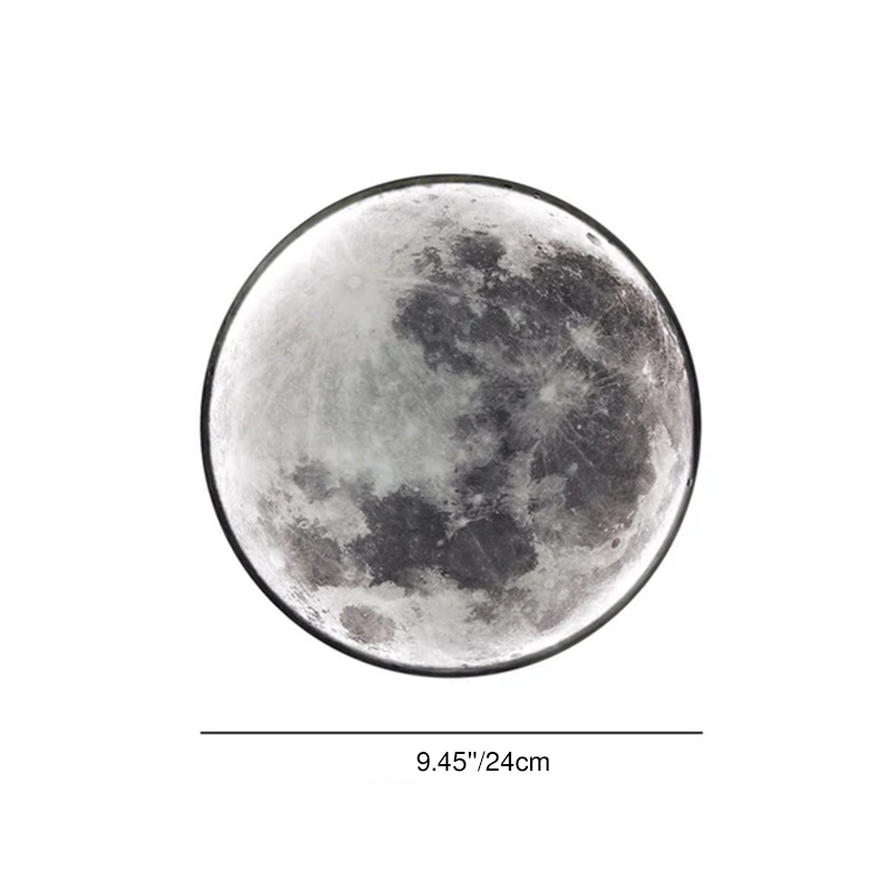 Round Moon Pattern Iron Acrylic LED Wall Sconce Lamp