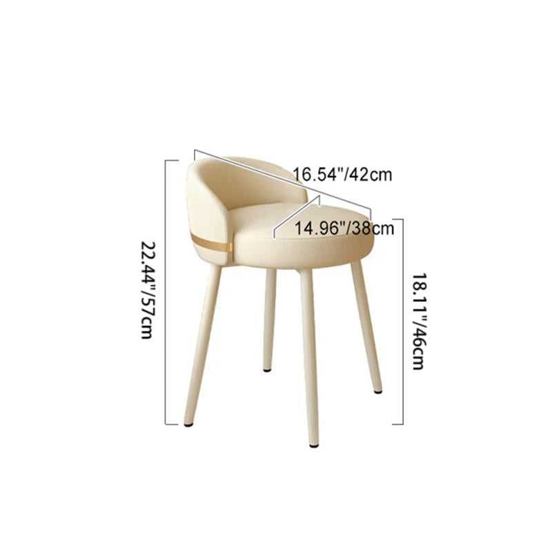 Contemporary Scandinavian Leather Vanity Stool