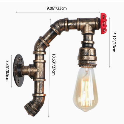 Industrial Iron Faucet Retro 1-Light Wall Sconce Lamp