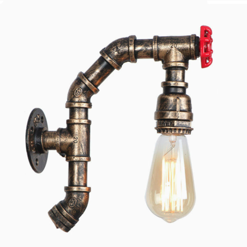Industrial Iron Faucet Retro 1-Light Wall Sconce Lamp
