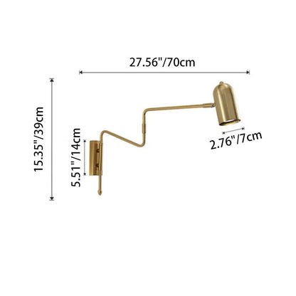 Contemporary Nordic Iron Cylinder Long Pole Swing Arm Wall Sconce Lamp for Bedroom