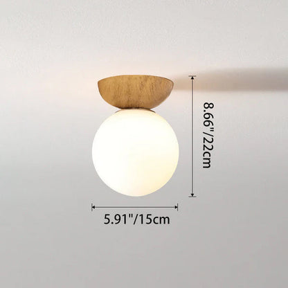 Modern Minimalist Glass Orb Semi-Flush Mount/Pendant Light