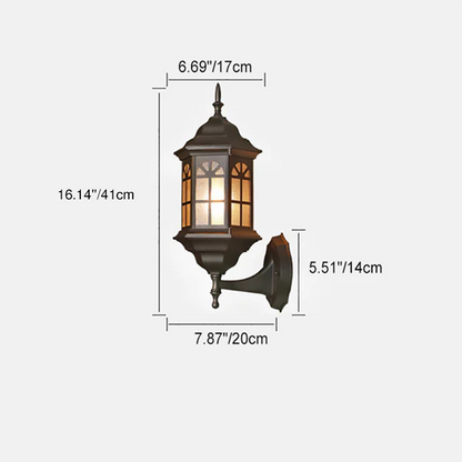 Aluminum Design Glass 1-Light Waterproof Wall Sconce Lamp