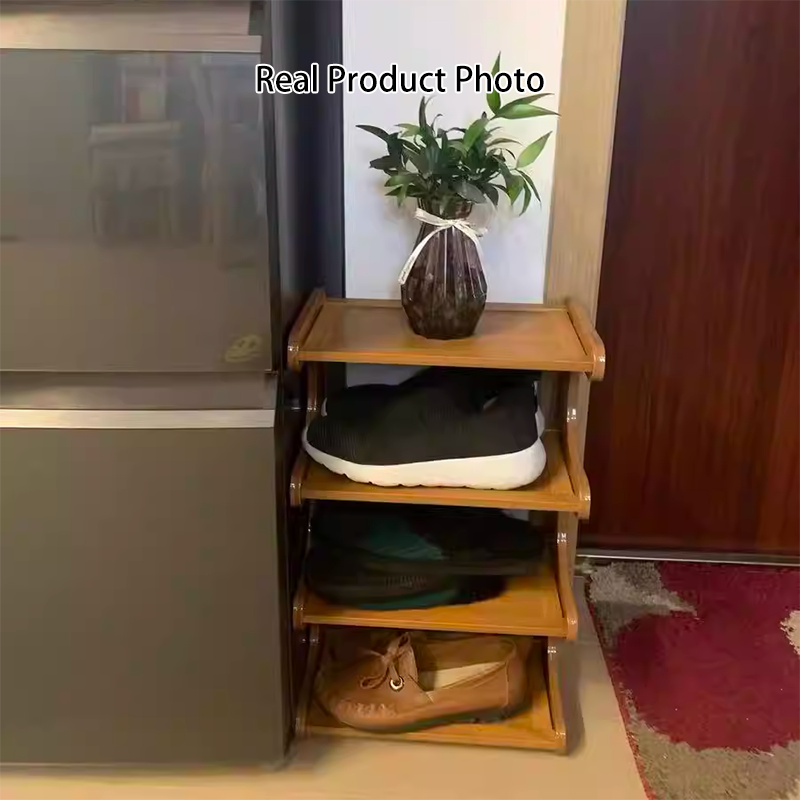 Contemporary Bamboo Shoe Rack