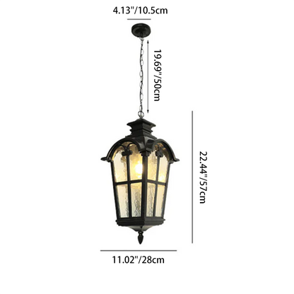 Traditional European Die-cast Aluminum Outdoor Waterproof 1-Light Pendant Light For Outdoor