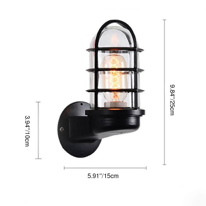 Glass Cylindrical Explosion-proof 1-Light Wall Sconce Lamps