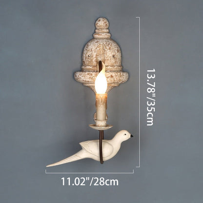 Vintage Wooden Bird Sconce 1/2 Light Wall Sconce Lamp