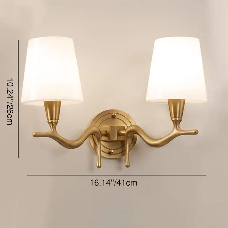 Copper Glass Swan Neck Glass 1/2 Light Wall Sconce Lamp