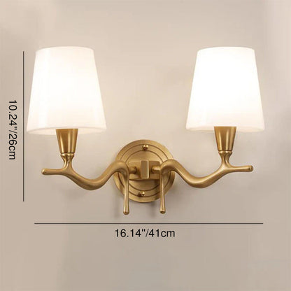 Copper Glass Swan Neck Glass 1/2 Light Wall Sconce Lamp