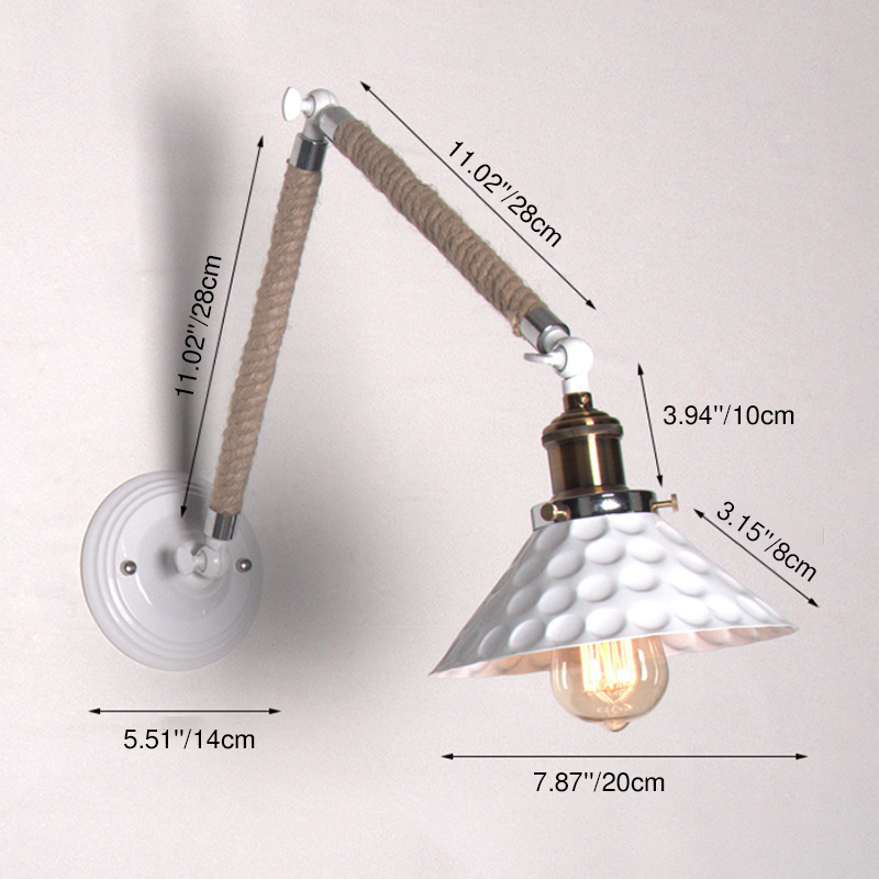 Industrial White Barn Foldable 1-Light Wall Sconce Lamp