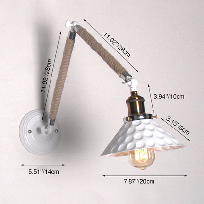 Industrial White Barn Foldable 1-Light Wall Sconce Lamp