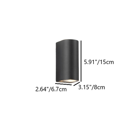 Outdoor Aluminum Glass Cylinder 2-Light Wall Sconce Lamp