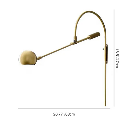 Iron Rotatable Curved Arm 1-Light Wall Sconce Lamp