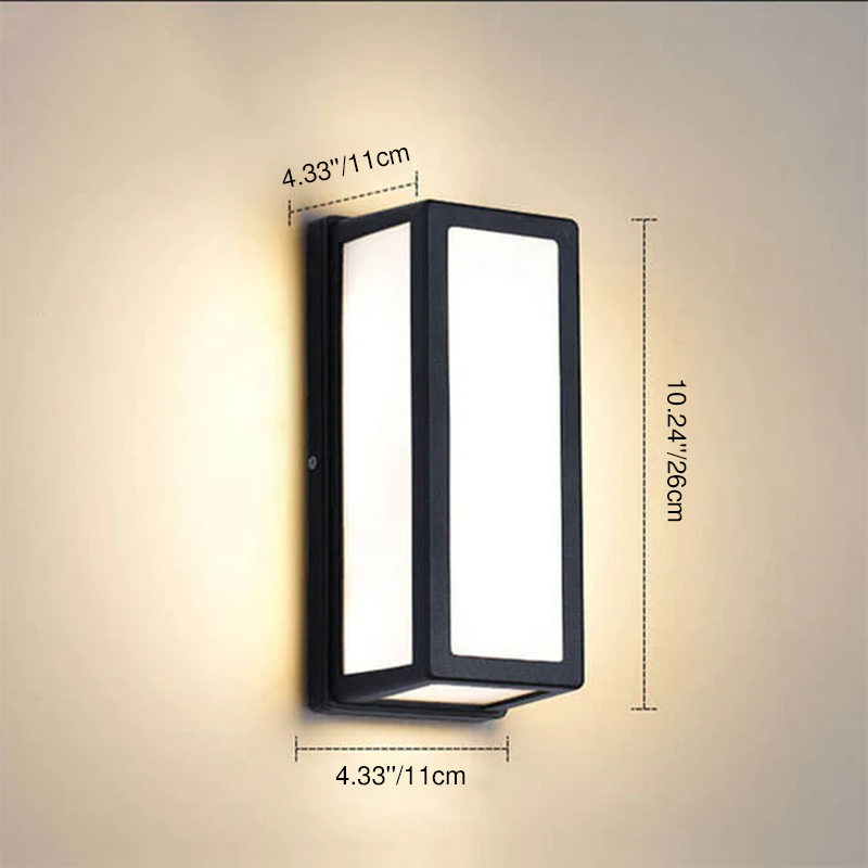 Square Aluminum Acrylic LED Waterproof Wall Sconce Lamp