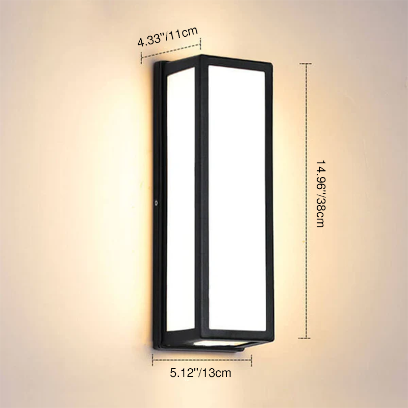 Square Aluminum Acrylic LED Waterproof Wall Sconce Lamp